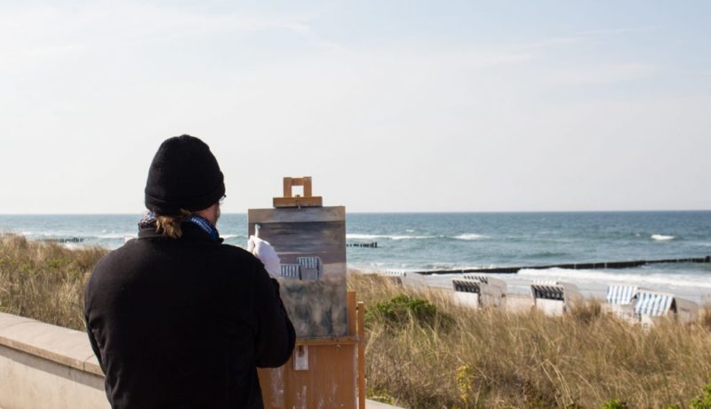 Freies Malen am Strand von Kühlungsborn im Rahmen des Plein Air Festivals (c) FRank Koebach (14)