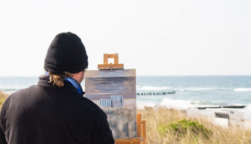 Freies Malen am Strand von Kühlungsborn im Rahmen des Plein Air Festivals (c) FRank Koebach (15)