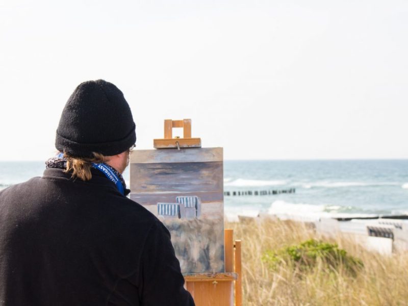 Freies Malen am Strand von Kühlungsborn im Rahmen des Plein Air Festivals (c) FRank Koebach (15)