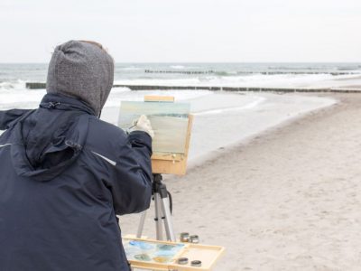 Freies Malen am Strand von Kühlungsborn im Rahmen des Plein Air Festivals (c) FRank Koebach (4)