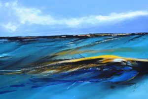 y 8 Hinrich JW Schüler - Abstrakte Landschaft 8-2015, 70 cm x 100 cm, Acryl auf Baumwollsegeltuch