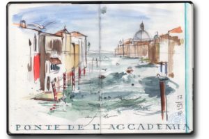 Von Schottland nach Venedig mit Zweirad, Zelt und Zeichenblock (c) Zeichnung von Jens Hübner (4)