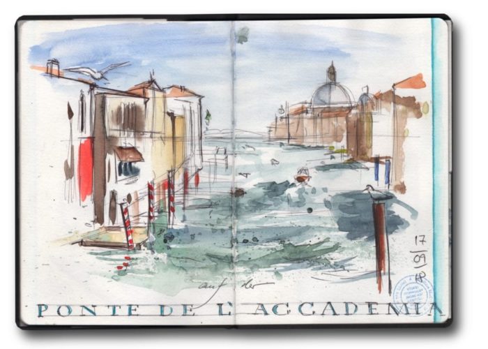 Von Schottland nach Venedig mit Zweirad, Zelt und Zeichenblock (c) Zeichnung von Jens Hübner (4)