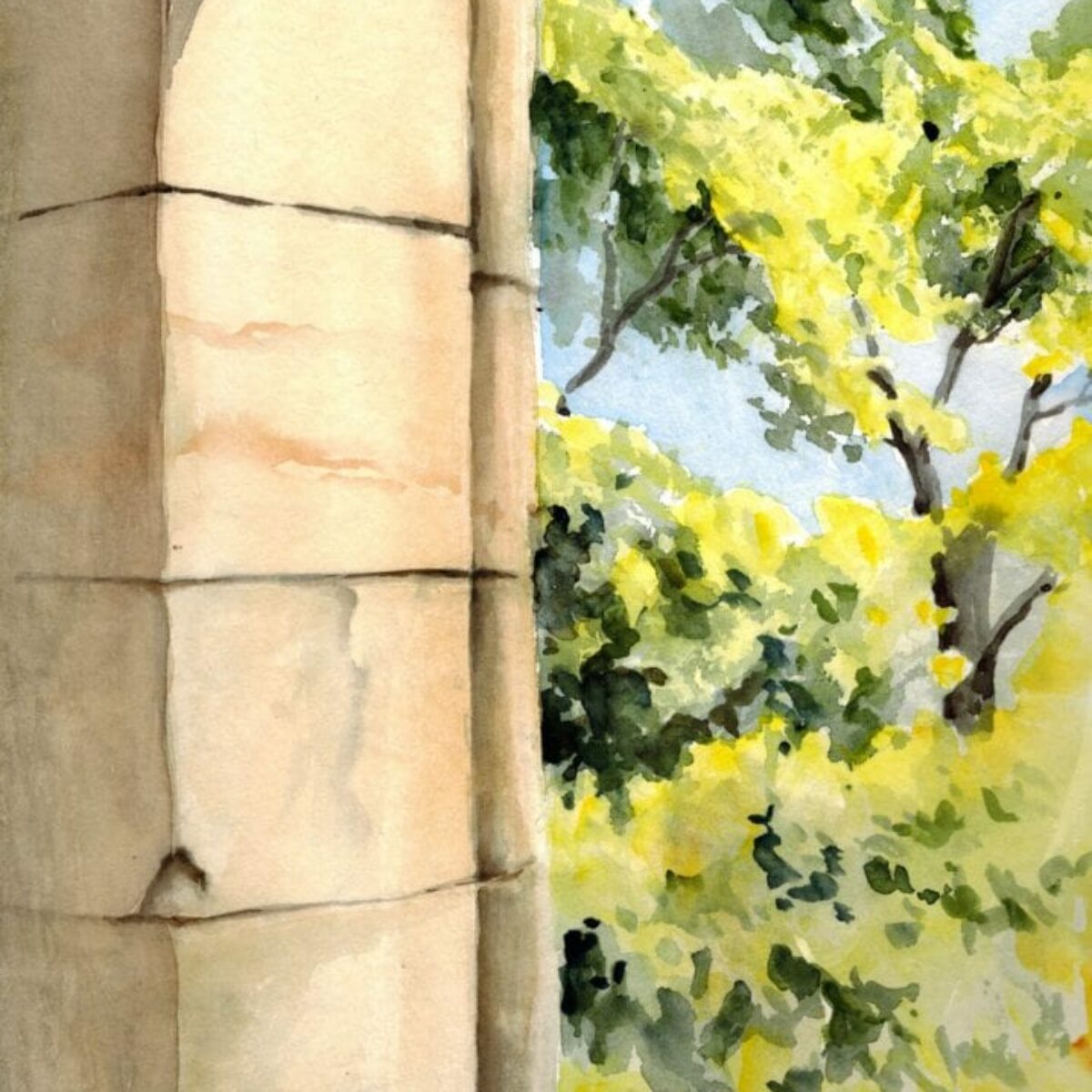 Blick aus Bibliothek (c) Aquarelle von Max Struwe Blick aus Bibliothek (c) Aquarelle von Max Struwe