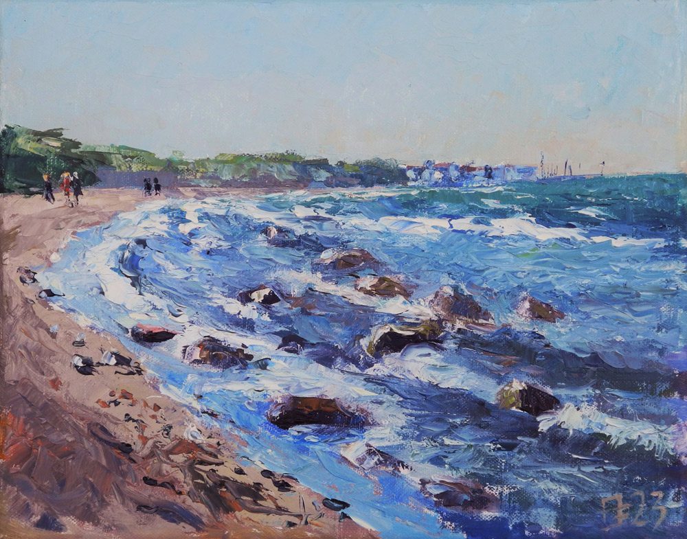 Bei Heiligendamm - Thomas Freund, Öl auf Leinwand, 24 x 30 cm, 2023