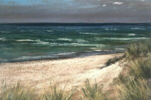 Blick-von-der-Strandpromenade---Pastell---40x30cm---Martina-Zingler