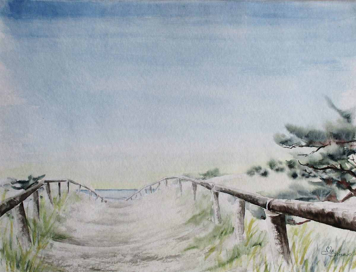 Dünenübergang - Max Struwe, Aquarell 30 x 40 cm