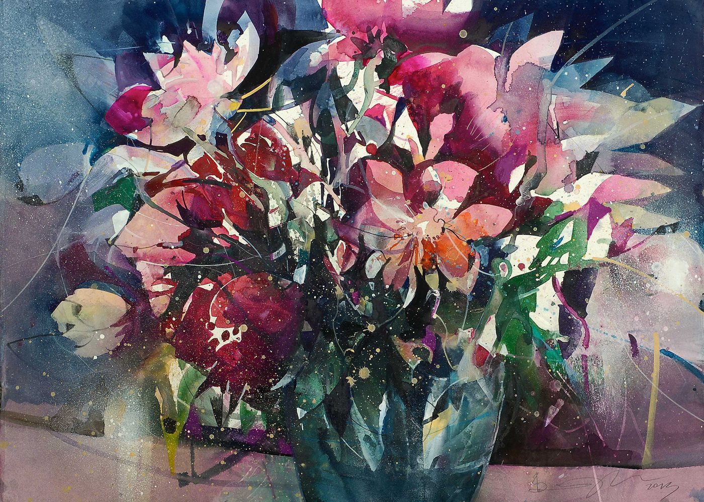 1353-Dunkelrote-Pfingsgtrosen